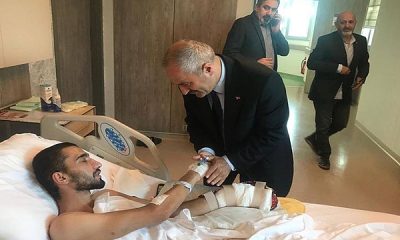 Büyükgöz, gazimizi bağrına bastı