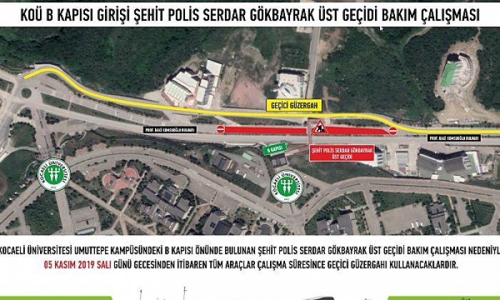 Umuttepe yoluna geçici güzergâh