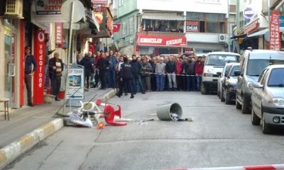 Benzin bidonu ve tüfekle işyerini bastı!