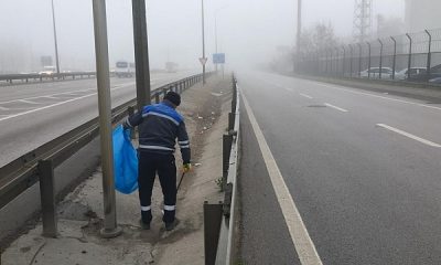 D-100’de mıntıka temizliği yapıldı