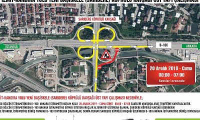 Sarıdere Köprülü Kavşağı’nda üst yapı çalışması