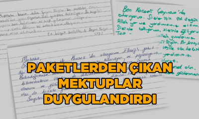 Paketlerden çıkan mektuplar duygulandırdı