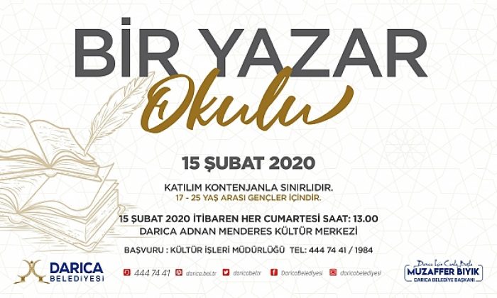 Usta yazarlar Darıcalı gençlere eğitim verecek