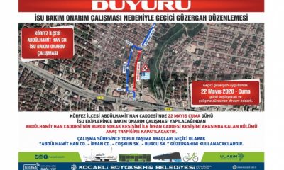 Körfez ilçesinde geçici güzergah uygulaması