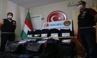 Kocaeli’de ele geçirilen 540 kilo kokain görüntülendi