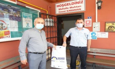 Gebze’de muhtarlara hijyen seti desteği