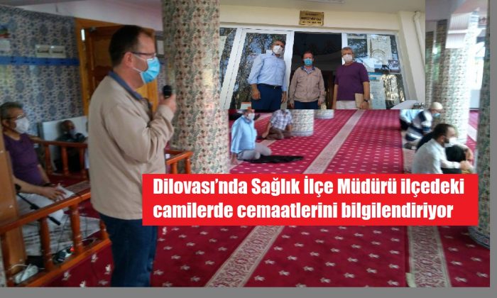 İlçe Sağlık Müdürü Dr. Mustafa Polat, Dilovası’nda cami cemaatlerini de bilgilendiriyor