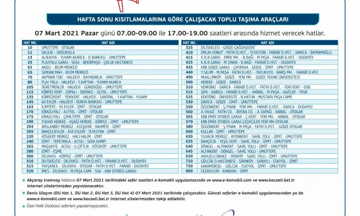 Pazar günü ulaşımda sıkıntı yok