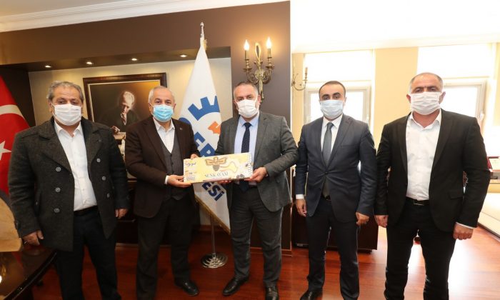 BAŞKAN BÜYÜKGÖZ’E ŞENKAYA’DAN KONUK HEYET