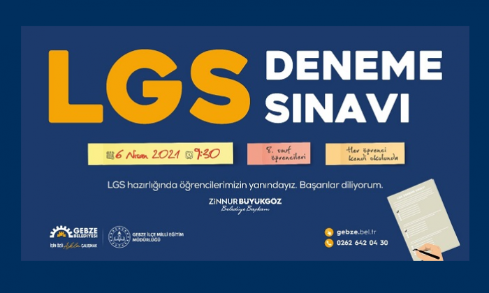 Gebze Belediyesi LGS Deneme Sınavı İlanı
