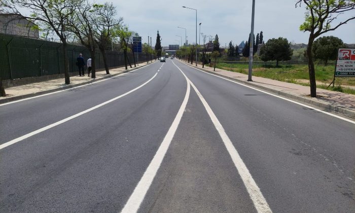 Gebze Ankara Caddesi’nin yol çizgileri çizildi