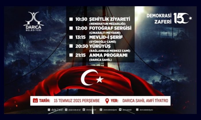 Darıca Belediyesi 15 Temmuz İlanı