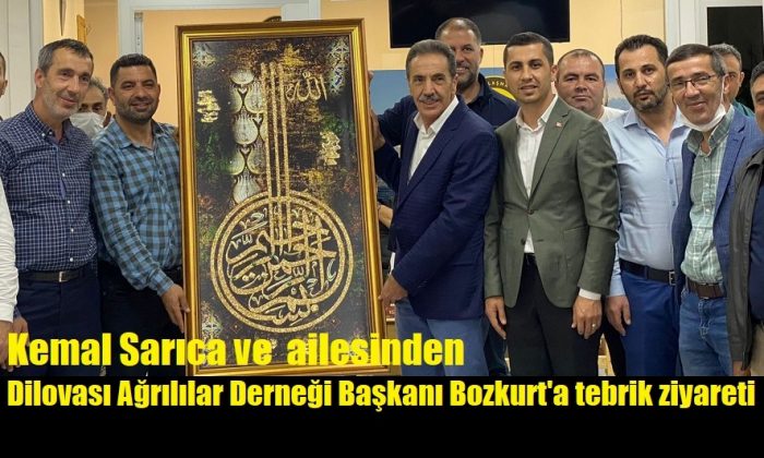 Kemal Sarıca ve ailesinden Dilovası Ağrılılar Derneği Başkanı Bozkurt’a tebrik ziyareti