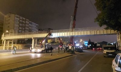 Kuruçeşme’deki yeni üst geçidin montajı tamamlandı