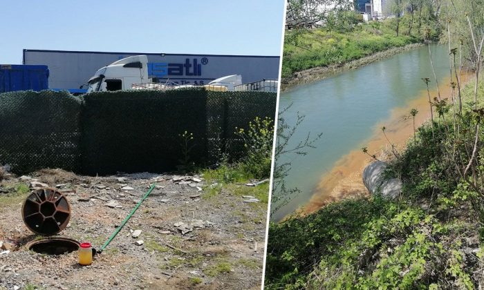 Dev firma, dereye atıklarını boşaltırken suçüstü yakalandı