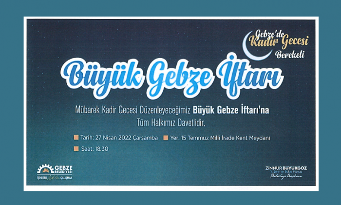 Gebze Belediyesi İftara Davet Duyuru İlanı