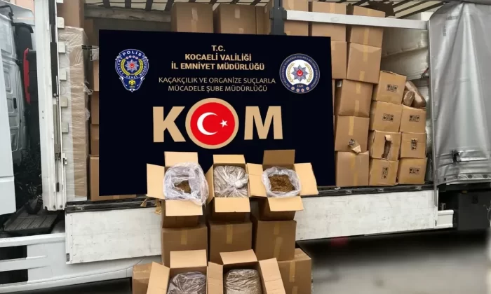 Kocaeli’nde durdurulan tırdan kolilerce kaçak sigara çıktı