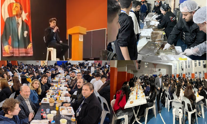 Gebze Fatih Ticaret MTAL Spor Salonu’nda Bir Arada Kurulan 550 Öğrencili Gönül Sofrası