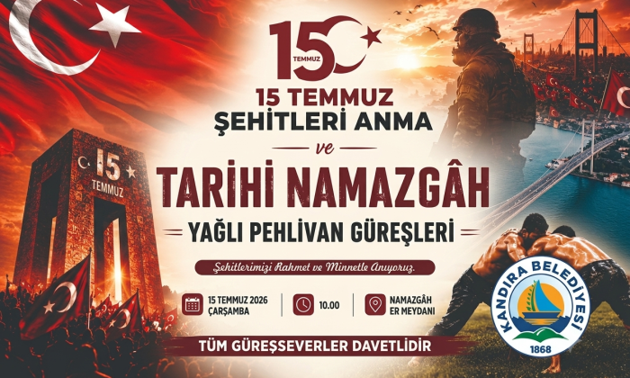 Kandıra Belediyesi 15 Temmuz Demokrasi ve Milli Birlik Günü İlanı
