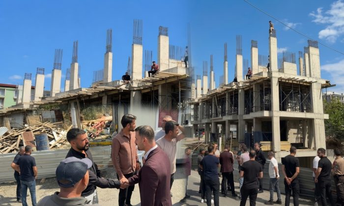 Dilovası Müftülük Binası İnşaatında Alacağını Alamayan İşçilerin  İntihar Girişimi