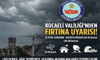 Kocaeli Valiliği Acil Kodla Uyardı: Yarın Fırtına Geliyor, Tedbirinizi Alın!